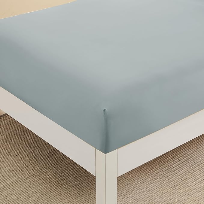 Twin Fitted Sheet Only with Full Elastic & Built in Corner Sheet Straps to - Image 3