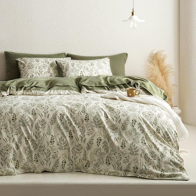 BOLINLIVING Floral Duvet Cover Full Size, Breathable Soft Microfiber Bedding Set by BOLINLIVING