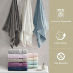 Madison Park Turkish Bath Towel Set 100% Cotton Bath Towel 600GSM Oversized - Image 6