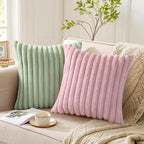 Pallene Faux Fur Plush Throw Pillow Covers 22x22 Set of 2, Luxury Soft Fluffy - Image 4