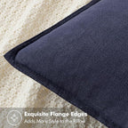 MIULEE Decorative Linen Pillow Covers 20x20 Inch Navy ​Boho Farmhouse​ ​Neutral - Image 2