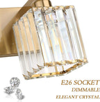 Aipsun Bathroom Vanity Light Brass Crystal Vanity Lighting Fixtures 6 Light - Image 7