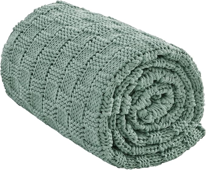 Knitted Weighted Blanket for Adult, No Beads Heavy Blanket 50” x 60'' 5lbs by Unknown