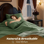 LBRO2M 1000 Thread Count 100% Egyptian Cotton Sheets Set King Size, 4 Piece - Image 5