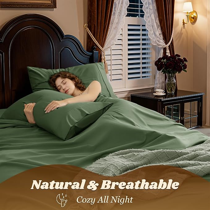 LBRO2M 1000 Thread Count 100% Egyptian Cotton Sheets Set King Size, 4 Piece - Image 5