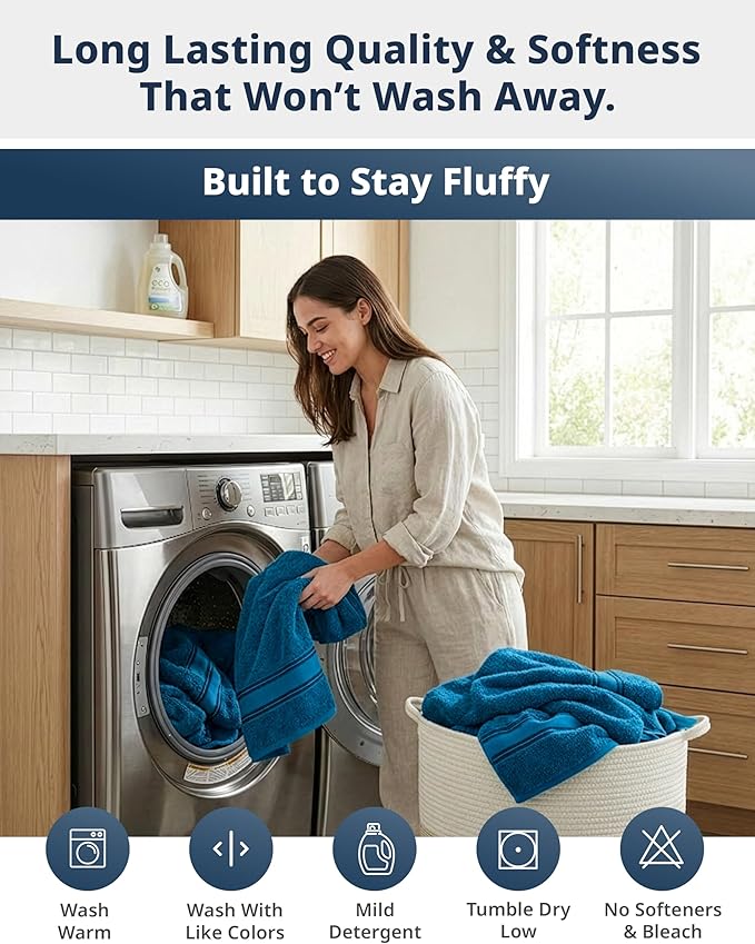 LANE LINEN Luxury Bath Towels Set - Image 8
