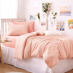 Wake In Cloud - Striped Cotton Duvet Cover Set, 100% Washed Cotton Textured - Image 9