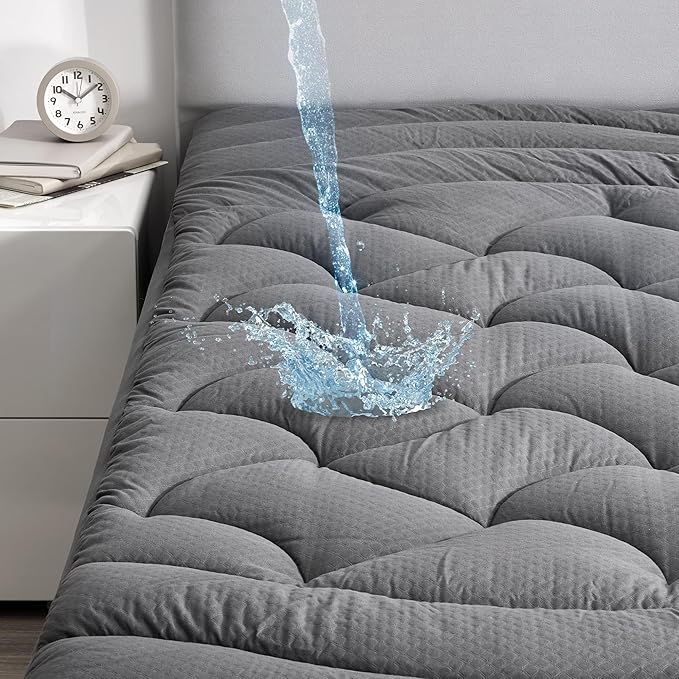 SLEEP ZONE Waterproof Twin XL Mattress Pad, Soft Mattress Topper, Fitted by SLEEPZONELIFE