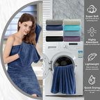 8 Piece Bath Towel Set Navy |2 Oversized Large Bath Sheet, 2 Hand Towels - Image 8