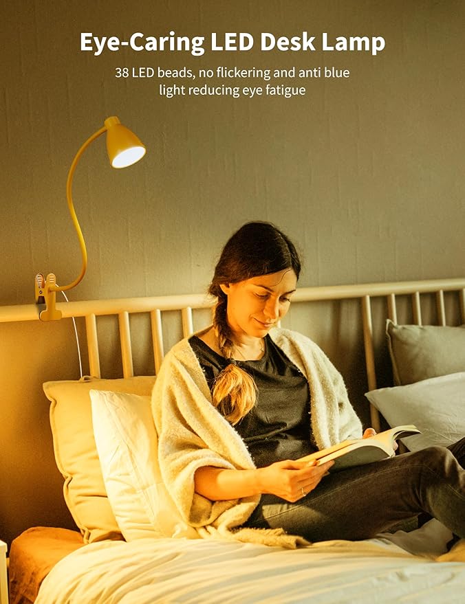 BOHON Clip on Light, 10W 38 LED Desk Lamp - Image 6