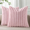 Pallene Faux Fur Plush Throw Pillow Covers 24x24 Set of 2, Luxury Soft Fluffy by PALLENE