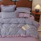 MKXI 100% Cotton Floral Duvet Cover Set - Image 4