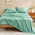 BEDELITE Flannel Sheets Twin Size Haze Blue - Image 2
