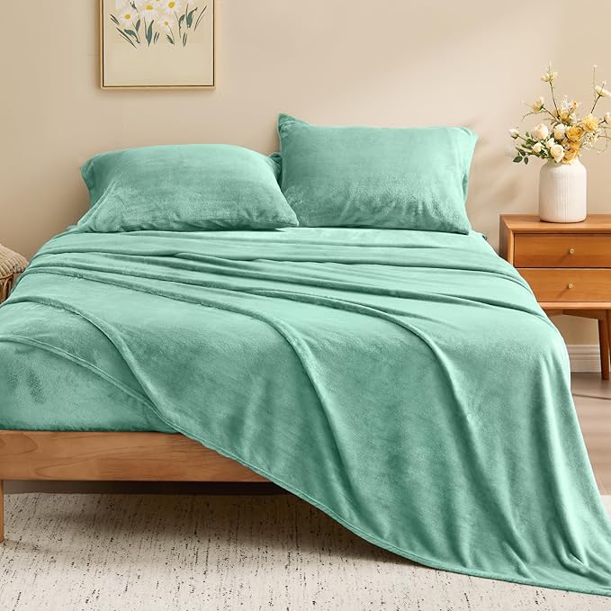 BEDELITE Flannel Sheets Queen Size Haze Blue - Image 2