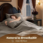 LBRO2M 100% Cotton Sheets Set Deep Pocket 19", 1000 Thread Count Full Size 4 - Image 5