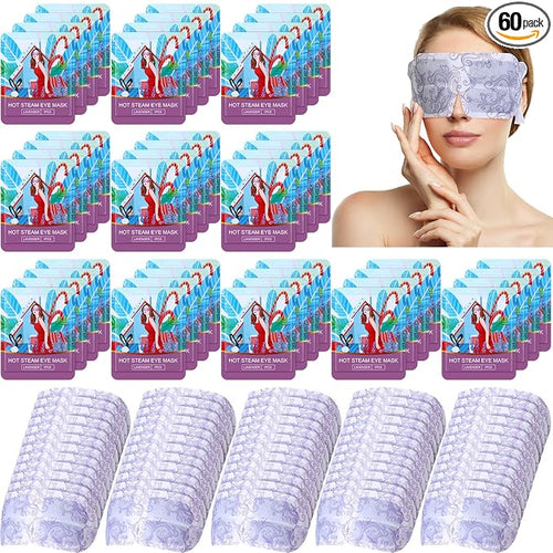 60 Pcs Disposable Steam Eye Mask Bulk by Dansib