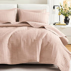 Comfort Spaces Kienna Quilt Set- Double Sided Stitching Design Summer Blanket by ComfortSpaces