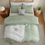 JSD Sage Green Duvet Cover Set Full Size, 3 Piece Duvet Cover - Image 8