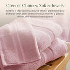 Springtree Home Luxury Bamboo Rayon Bath Towel Set of 4 | 35% Bamboo Rayon - Image 6