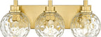 Bathroom Light Fixtures Over Mirror, 3-Light Brushed Gold Vanity Light by Metwet