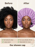 Aquior Shower Cap, Extra Adjustable Shower Caps - Image 2