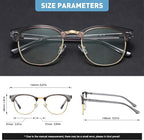 Blue Light Blocking Glasses Vintage Half Frame UV Clear Lens Anti Eyestrain - Image 2