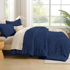 Andency Navy Blue Comforter Set King Size, Boho Soft Warm Tufted Bedding - Image 7
