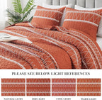 Andency Terracotta California King Quilt Set, 3 Pieces Boho Lightweight Soft - Image 4