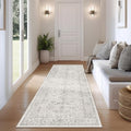 FMFUNCTEX 2x6 Runner Rug Grey Vintage Neutral Washable Distressed Non Slip Low by Fmfunctex