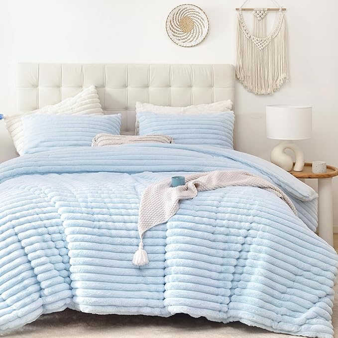 Smoofy Fluffy Full Size Comforter Sets 3 Pieces by SMOOFY