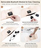 MUSICOZY 3D Silk Bluetooth Sleep Mask Headphones, Mulberry Silk Eye Mask - Image 6