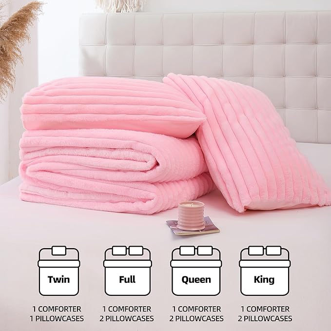 Smoofy Fluffy Queen Comforter Set 3 Pieces - Image 7