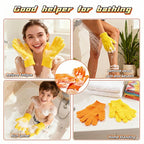 Exfoliating Shower Gloves, 2 Pairs Reinforced Nylon Bath Scrubbing Mitts - Image 7