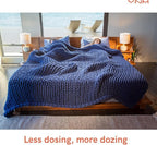 YnM Velvet Weighted Blanket, Handmade Chunky Knitted Design, Soft and Cozy - Image 6