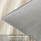 MIULEE Decorative Linen Pillow Covers 18x18 Inch Light Gray ​Boho Farmhouse​ - Image 2