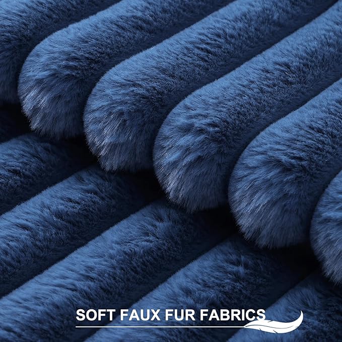 Pallene Faux Fur Plush Lumbar Throw Pillow Covers 12x20 Set of 2, Luxury Soft - Image 2