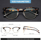 Blue Light Blocking Glasses Vintage Half Frame UV Clear Lens Anti Eyestrain - Image 3