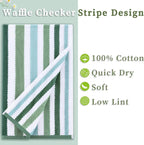 Green and White Towels - Image 2