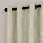Amazon Basics Jacquard 2-Piece 100% Blackout Curtains, Living Room and Bedroom - Image 2