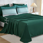 WONGS BEDDING 7 Pieces Comforter Set Queen Size, Emerald Green Boho Soft - Image 6
