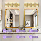 Modern LED Bathroom Light Fixtures Dimmable 4-Light Gold Vanity Light, 5CCT - Image 2
