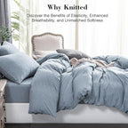 PURE ERA Jersey Knit Duvet Cover Set 100% T-Shirt Cotton Super Soft Comfy 3pc - Image 2