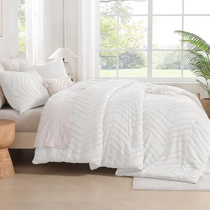 Andency White Oversized Super King Comforter Set 120x120, Extra Large King Size - Image 7
