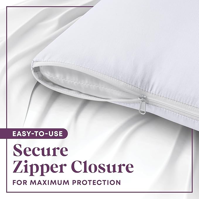 CirclesHome Pillow Protectors 2 Pack Standard Zippered - Image 3