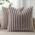 Pallene Faux Fur Plush Throw Pillow Covers 16x16 Set of 2, Luxury Soft Fluffy by PALLENE