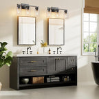 PARTPHONER 3-Light Bathroom Light Fixtures, Matte Black Vanity Light - Image 8
