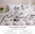 LONAVA Queen Floral 3 Pcs Duvet Cover Set, Breathable Soft Microfiber Light - Image 6
