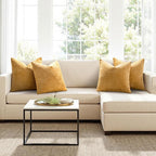 MIULEE Pack of 4 Couch Throw Pillow Covers 20x20 Inch Gold Soft Decorative - Image 4