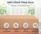 ROYALE LINENS 300 Thread Count 100% Long Staple Combed Cotton Fitted Sheet Queen - Image 3