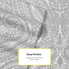 Queen Sheets Paisley Grey - Image 6